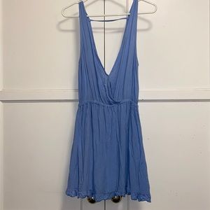 Blue Medium Over Shoulder V Neck Dress
